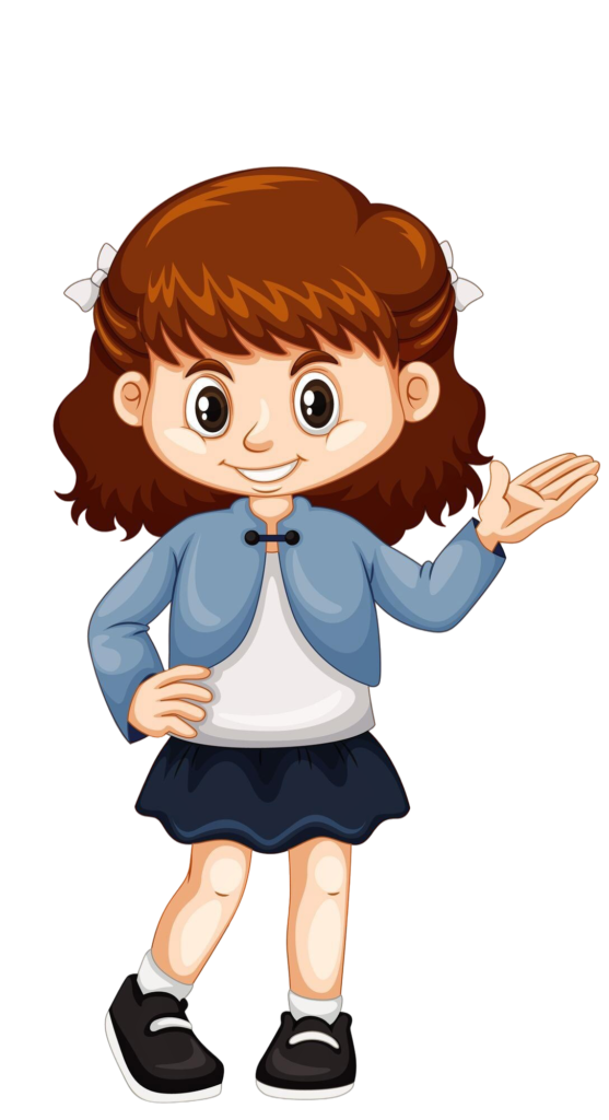 Illustration of a happy student waving